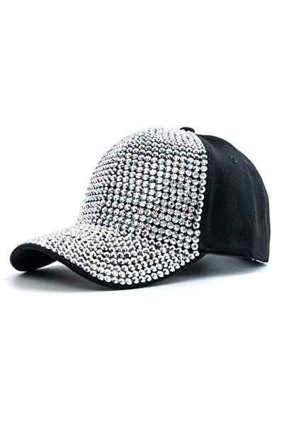 Choice16 56cm-60cm White Black New Women Diamond Inlay Cap Simple Plain Baseb...