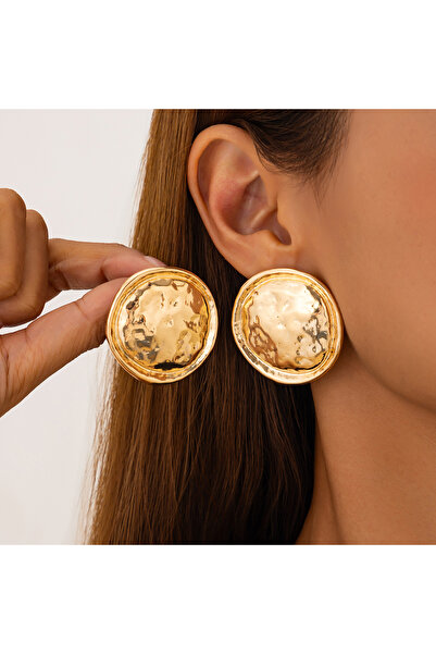 Choice1 Gold Color Ingemark Retro Simple Rotundity Texture Stud Earrings for ...