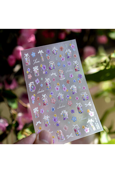 Choice 1Pcs Exquisite A Bottle of Flowers Nail 3D Decorations Sticker 5D Spar...