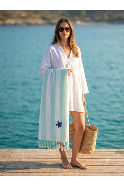 Miabella Home 100% Cotton Beach Towel Quick Drying Muslin Peshtemal Sea Towel...