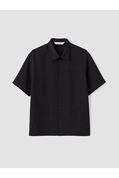 LC Waikiki Lcw Vision Black Regular Fit Striped Men's Shirt