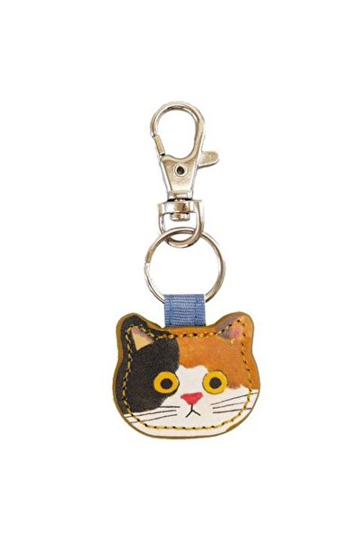 Choice Tricolor cat Cute Cartoon Creative Leather Cat Keychain Pendant, Fashi...
