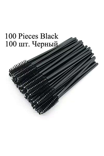 Choice4 100pcs black 50/100 Disposable Eyelash Micro Brush Eyebrow Comb Mini ...