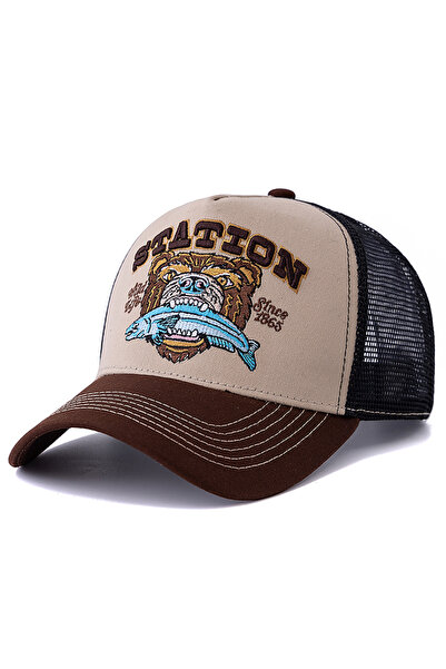 Choice1 56cm-60cm Coffee Khaki Hot Sale Unisex Bear Head Pattern Cap Summer B...