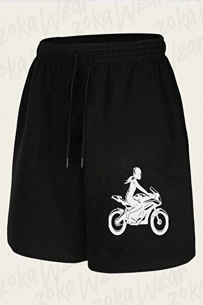 ZOKAWEAR Unisex σορτς με στάμπα με σχέδιο Biker Girl