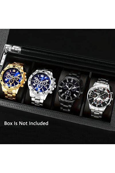Choice4 1 4pcs/1pcs fashionable men's quartz watch - stainless steel strap, r...
