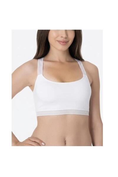 İmer Lingerie IMR 1117 Modal Jersey Back Cross شفاف مع شريط قابل للإزالة وساد...