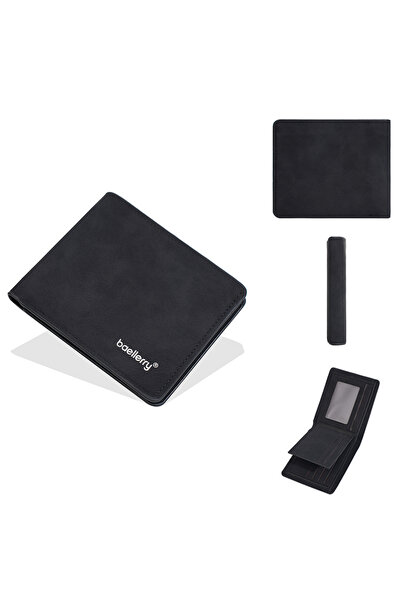 choice2 Black New Short Men's Wallet High Quality Card Clips Simple Frosted W...