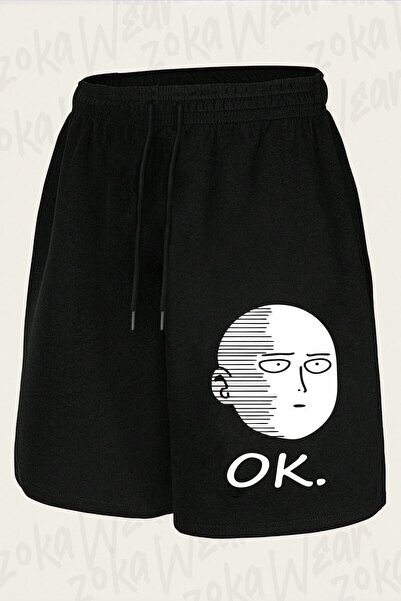 ZOKAWEAR Unisex One Punch Man Saitama Ok Design Printed Shorts