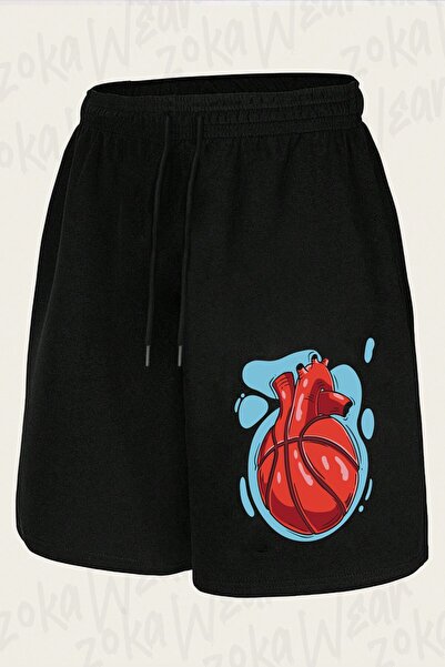 ZOKAWEAR Σορτς με στάμπα Unisex Basketball Player Heart Design