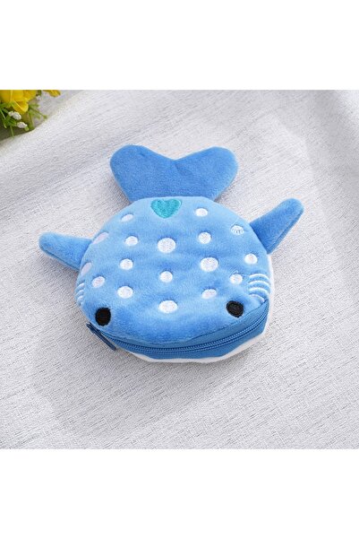 Choice1 Blue New Cartoon Shark Plush Coin Purse, Cute Pendant, Data Cable Bag...
