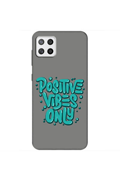 Other Samsung A22 5G Positive Vibes Only Grey Colored Silicone TPU Θήκη