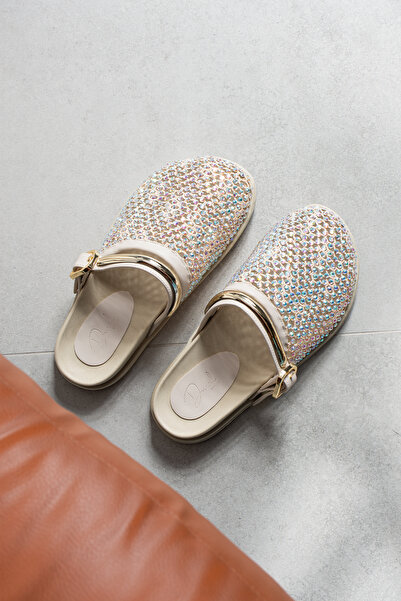 DUXAL SHOES Евелин Шил Ишъл Луксозни дамски чехли с кристални камъни и метале...