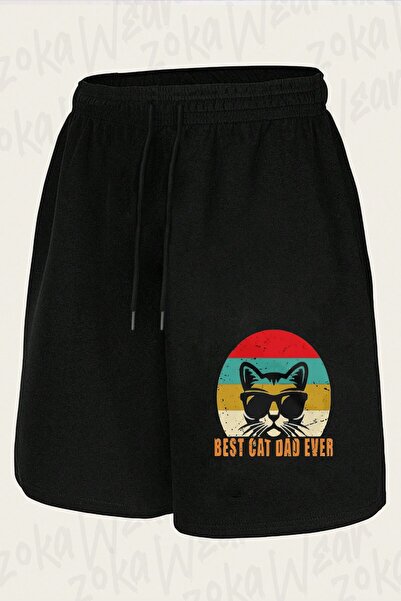 ZOKAWEAR Unisex Best Cat Dad Ever Cat Design Printed Shorts