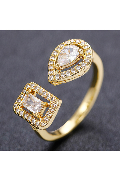 Choice resizable F1767 Huitan Geometric Shaped Cuff Opening Rings for Women S...
