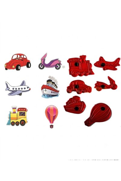 Deniz Party Store Taşıtlar Desenli Jem Şeker Hamuru Baskı