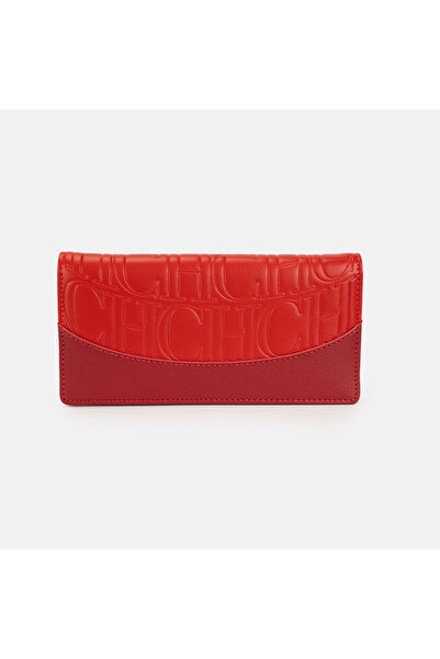 Choice CH8030-RED CH Embossed Logo Long Wallet Flap Snap Multi Card Slots Zip...