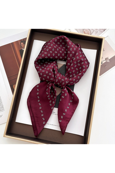 Choice3 وشاح نسائي مربع 70×70 سم، ناعم من الساتان مع طباعة زهور، لفة عنق، بان...