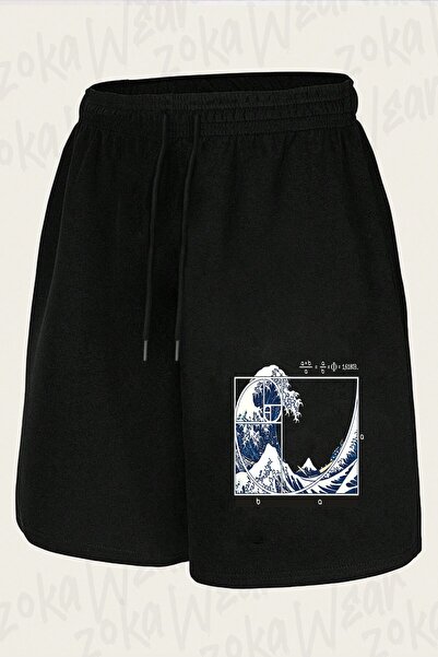 ZOKAWEAR شورت مطبوع بتصميم The Great Fibonacci Wave للجنسين