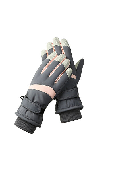 Choice1 Gray Pink Women Winter Cycling Gloves Non Slip Touch Ski Gloves Snowb...