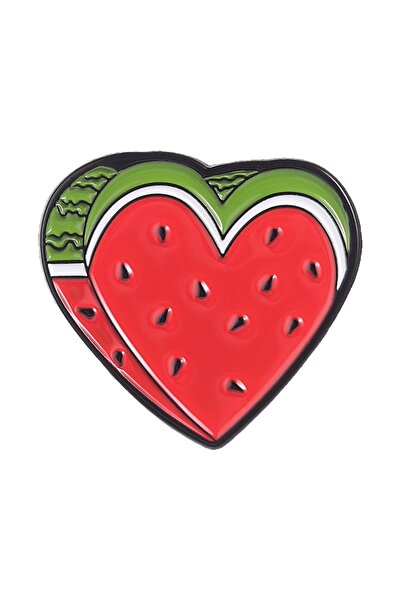 Choice11 QHXZ5923 Love World Peace Watermelon Heart Shaped Enamel Pin Fresh F...