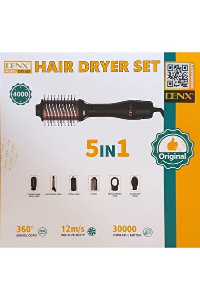 Denx SP ISNUP مجموعة فرشاة ومجفف الشعر 5 في 1، أداة تصفيف بالهواء الساخن مع م...