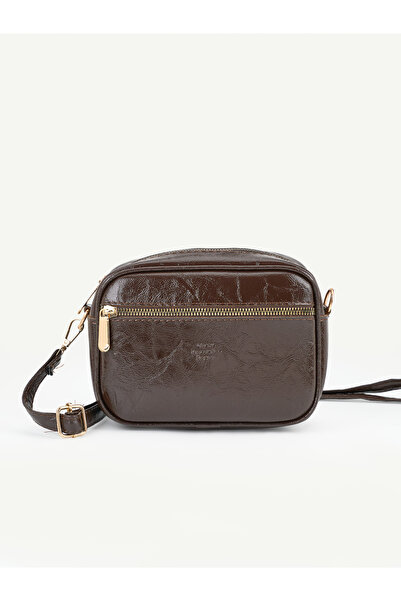 SHAKA Wrinkled Textured Brown Shk326 Zippered, 2-Compartment, Adjustable Stra...