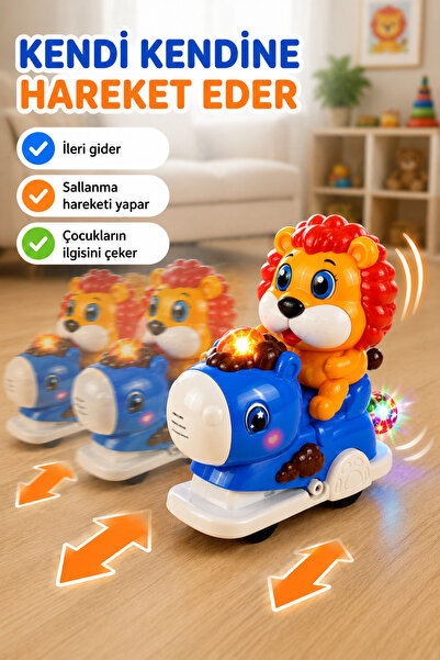 KüçükHarika Işıklı Müzikli Hareketli Aslan Oyuncak – Pilli Çocuk Oyuncağı 3 Y...