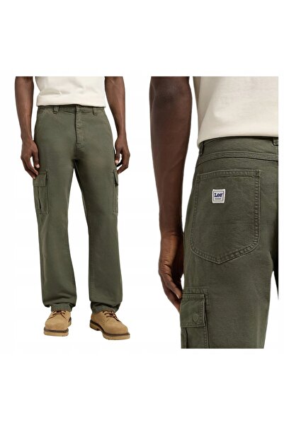 Lee Pantaloni Barbati, Lee, Style Cargo, W34-L32 US, Verde, Regular Fit, Bumb...