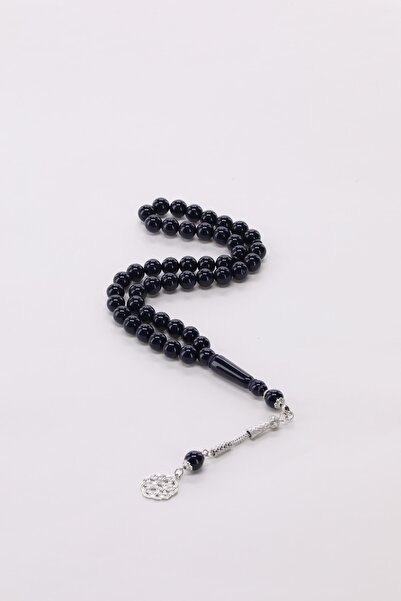 Devallo Plus German Bakelite Rosary 45 Beads - Deep Glossy Black with Luxurio...