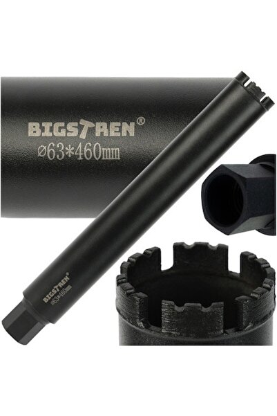 Bigstren Диамантена боркорона Bigstreen 63x450мм – 1 1/4 UNC, 6 диамантени се...