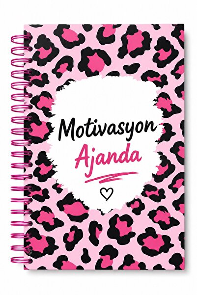KROP Motivasyon Ajandam PEMBE SİYAH - Pastel Seri - Stickerlı - Tarihsiz - 16...