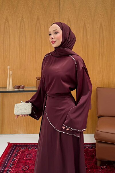 fushya design Taş Ve Kruvaze Bağlama Detaylı Elbise