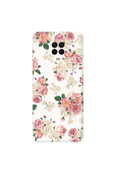 Other Xiaomi Redmi Note 9S Pink Flowers 2 Transparent Silicone TPU Θήκη