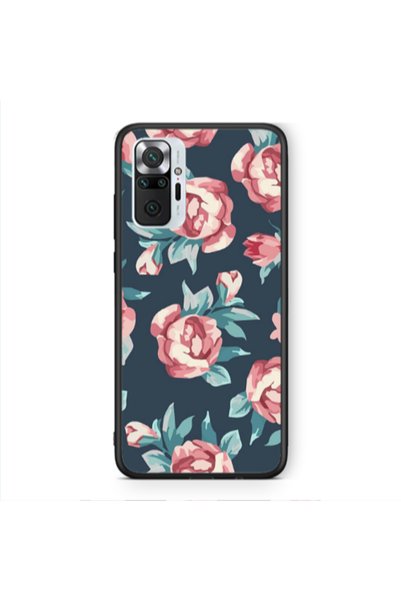 Other Xiaomi Redmi Note 10 Pro 4G Purple roses Black Glossy Θήκη