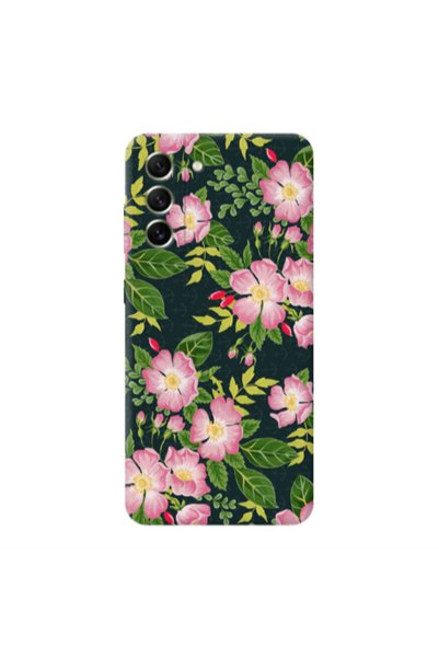 Other Samsung S22 Plus Pink flowers green laves Transparent Silicone TPU Θήκη