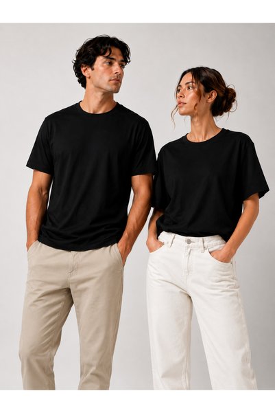 NUATEX Loved Combination Basic T-Shirt (2 Pieces Will Be Sent, Contact the Q&A Section for Different Size Selection)