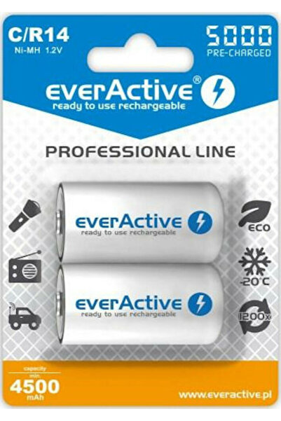 everActive Επαναφορτιζόμενη Μπαταρία Επαγγελματικής Γραμμής C Ni-MH 5000mAh 1...