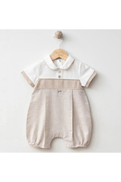 Mymio Baby Boy Buttoned Linen Barbatöz Jumpsuit
