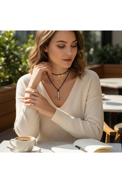 Hedea Baltic War Axe Chrome Plated Oiled Cotton Cord Men's Women's Necklace