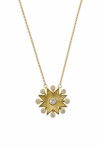 Jack Ferrero Yellow Color Star Motif Zircon Stone Stylish Women's Necklace