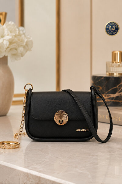 Armine Women's Black Pia Leather Shoulder Bag 397