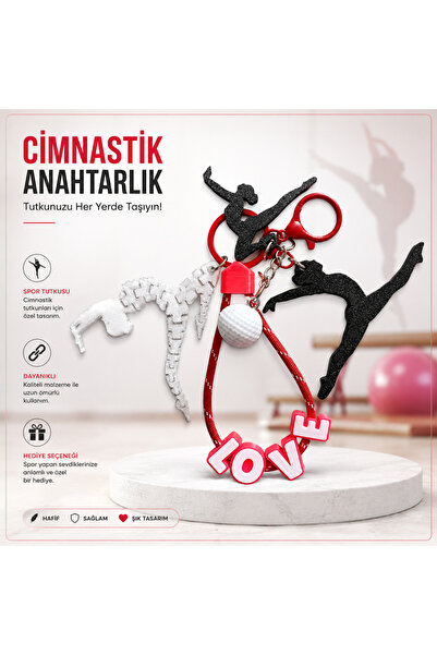 3D Baskı Cimnastik LOVE Anahtarlık – Artistik Cimnastik Temalı Hediye