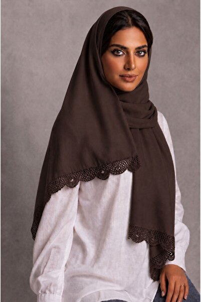 Veil Designer Turkish veil with crochet work and Japanese fabric on both ends...