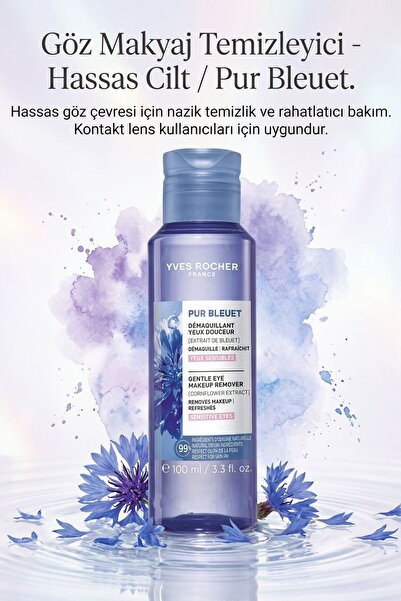 Yves Rocher Hassas Göz Makyaj Temizleyici 100 ml Çift Fazlı Parfümsüz Vegan K...