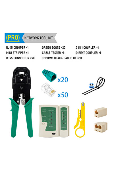 Choice PRO RJ45 Crimper Lan Tester Tool Set Ethernet Cable Stripper Punch Dow...