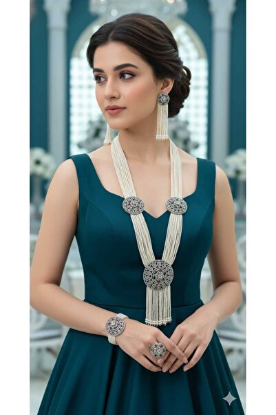 Generic White Pearl Layered Necklace Set - Luxurious Elegance