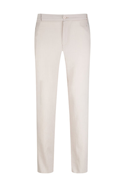 Hatemoğlu Ecru Regular Fit 100% Cotton Jogger Pants with Side Pockets