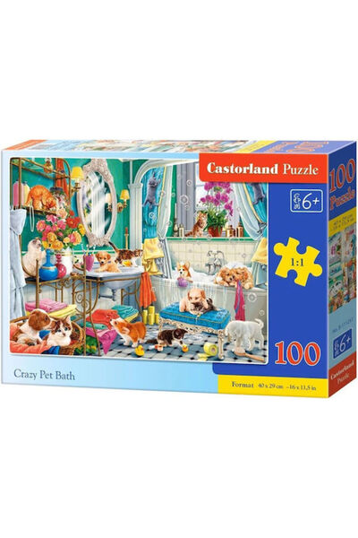 Castorland Puzzle pentru copii Baie Nebună cu Animale de Companie pentru 6+ a...
