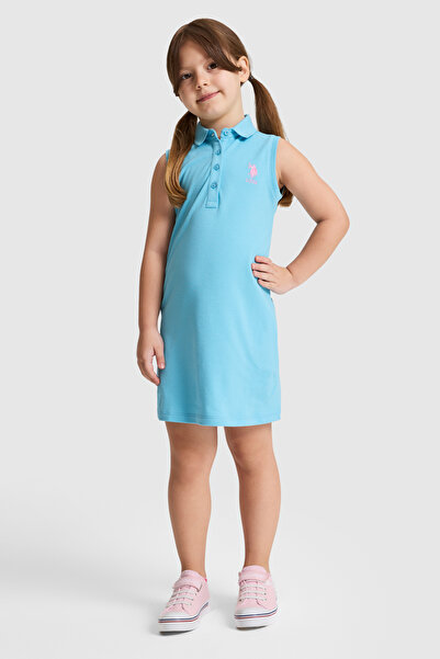 U.S. Polo Assn. فستان أكوا محبوك للفتيات 50325639-VR007